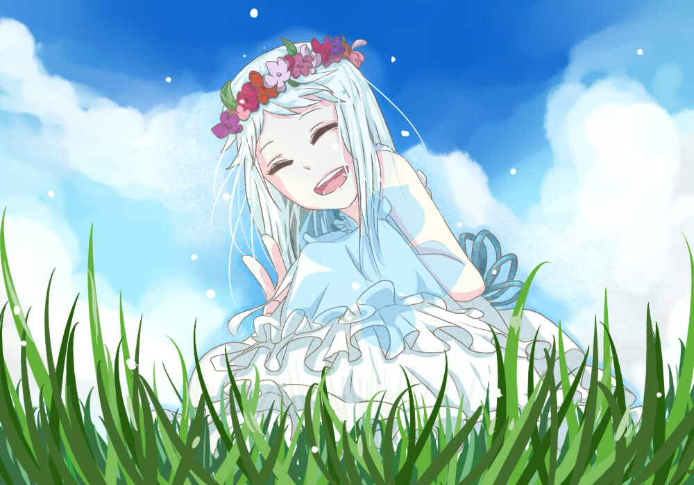 Menma in a field AnoHana Menma