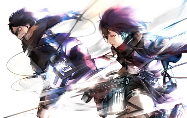 Eren Jeager and Mikasa Ackerman