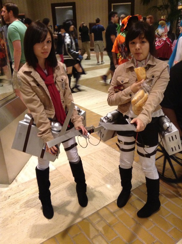 A-Kon cosplay Attack on Titan Mikasa and Sasha