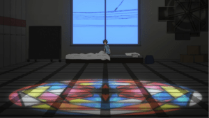 Notice the light on the floor...I wonder where we've seen those colors before?
