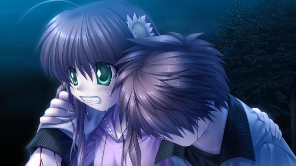 Kotori helping Kotarou in his near death state to the hospital.