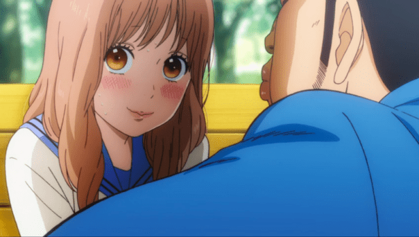 Takeo observes Yamato closely, certain she likes Suna. Isn't she adorable in this shot? (ep 1)