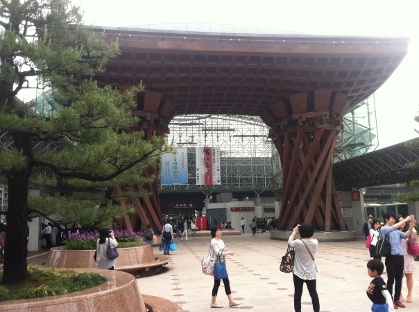Kanazawa Station, the train station that connects to Tokyo via bullet train from Kanazawa's downtown.