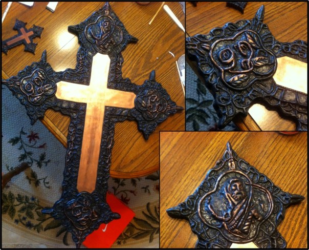 one of Casey's cosplay props (L Lawliet Cross)