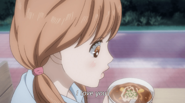 Yamato is sensitive to hot food, so she spends a lot of time blowing on her soup, even after everyone else is done eating theirs. (ep 16)