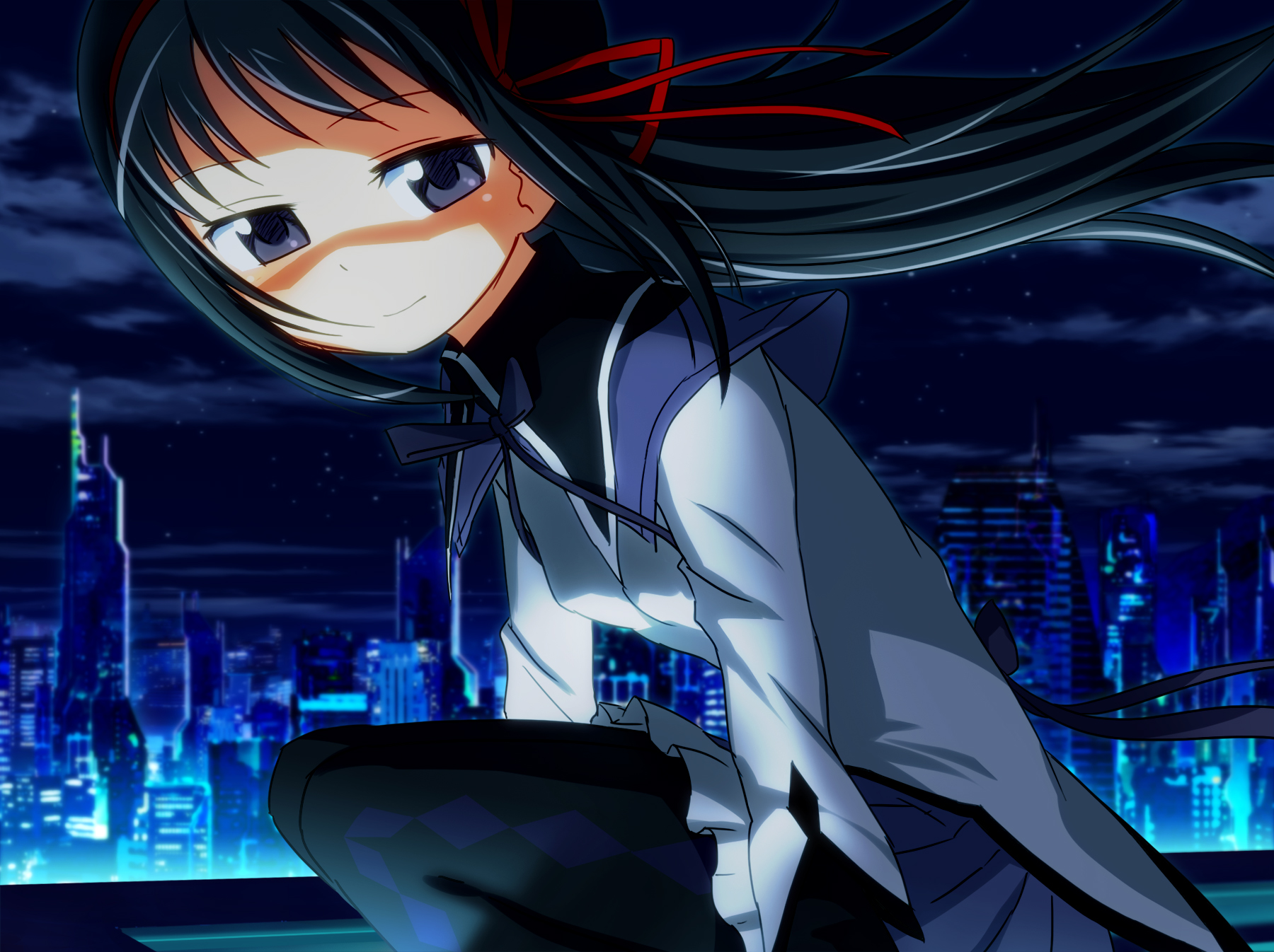 homura akemi smiling