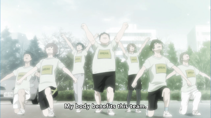 Toono realizes that his weight doesn't define him - even as he is he can help the team.