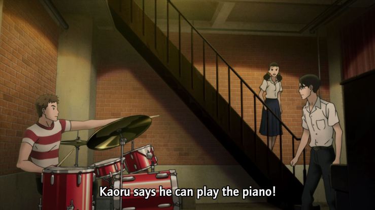 Riko tells Sentaro that Kaoru can play piano.