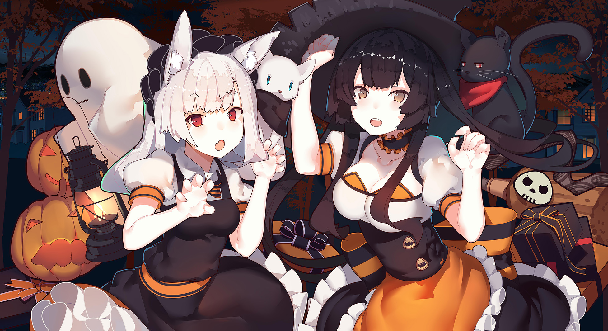cute anime halloween girls