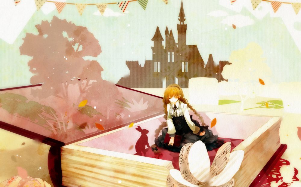 anime girl reading fairy tail