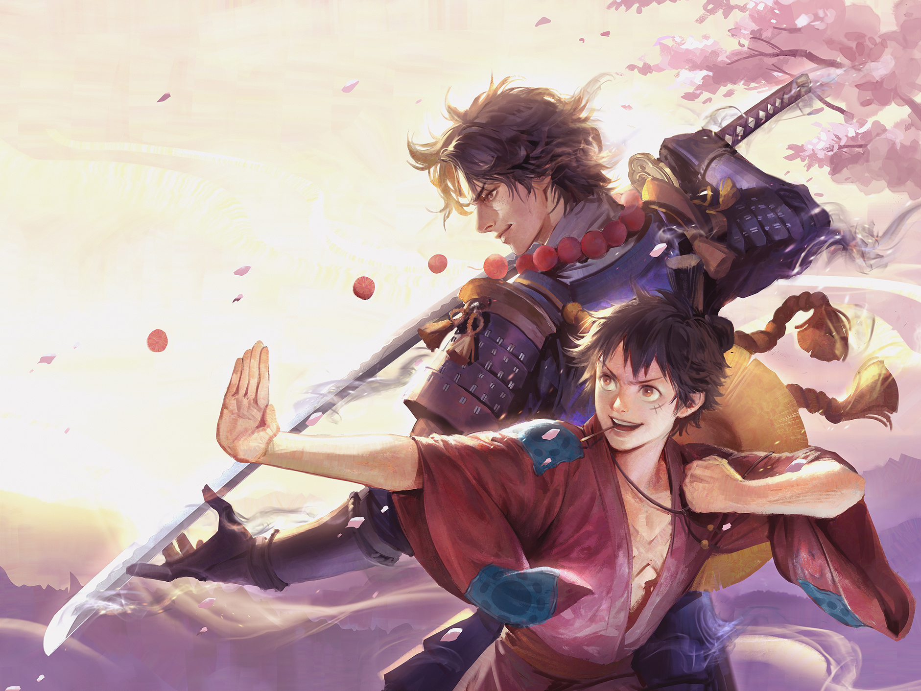 ace and luffy samurai