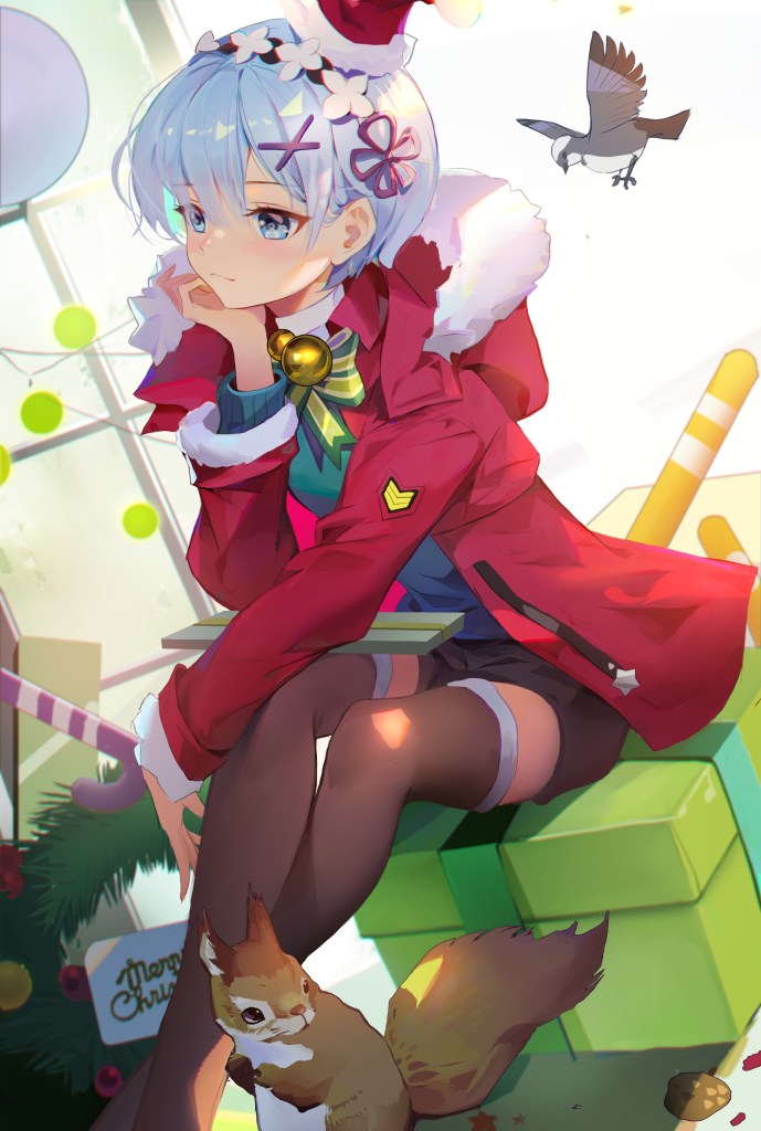 rem in santa outfit